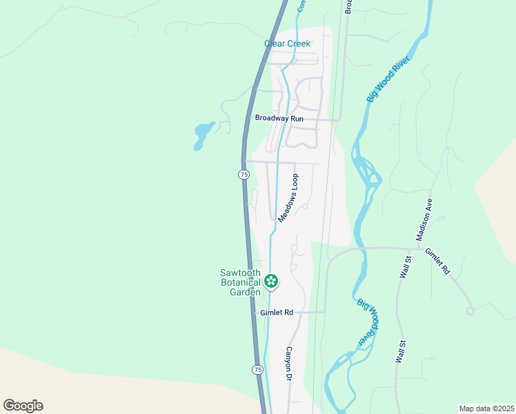 map of restaurants, bars, coffee shops, grocery stores, and more near Idaho 75 in Hailey