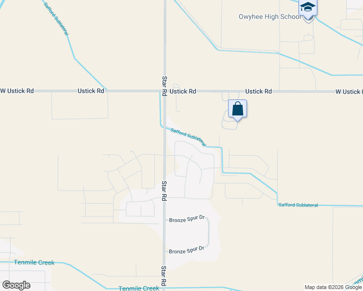 map of restaurants, bars, coffee shops, grocery stores, and more near 17822 Star Road in Nampa