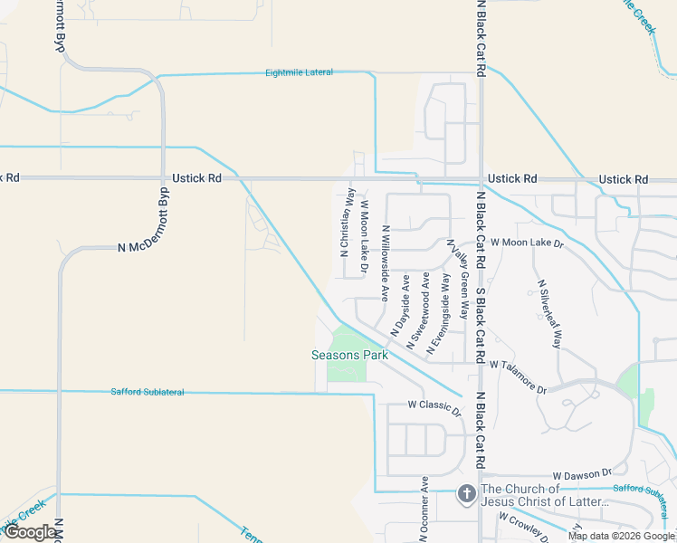 map of restaurants, bars, coffee shops, grocery stores, and more near 5323 West Moon Lake Drive in Meridian