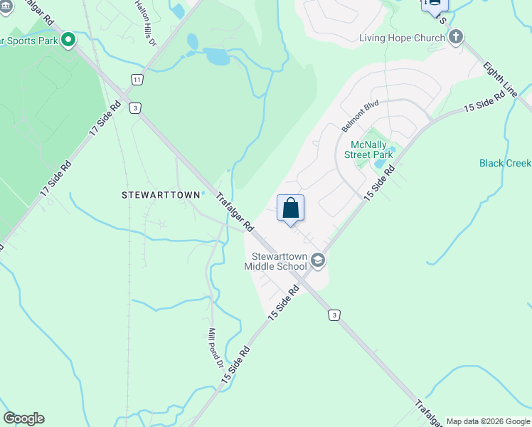 map of restaurants, bars, coffee shops, grocery stores, and more near in Halton Hills