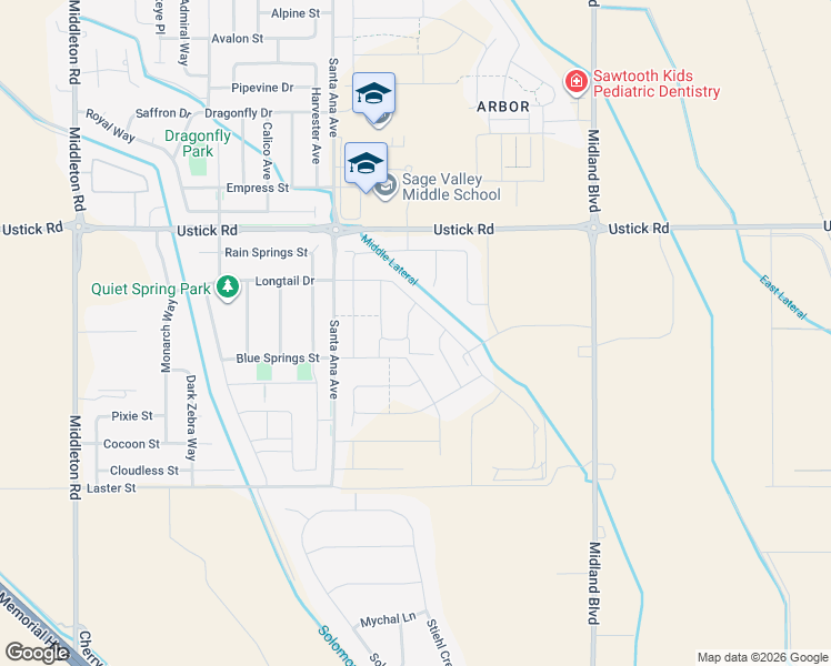 map of restaurants, bars, coffee shops, grocery stores, and more near 17769 Jackson Ridge Way in Nampa