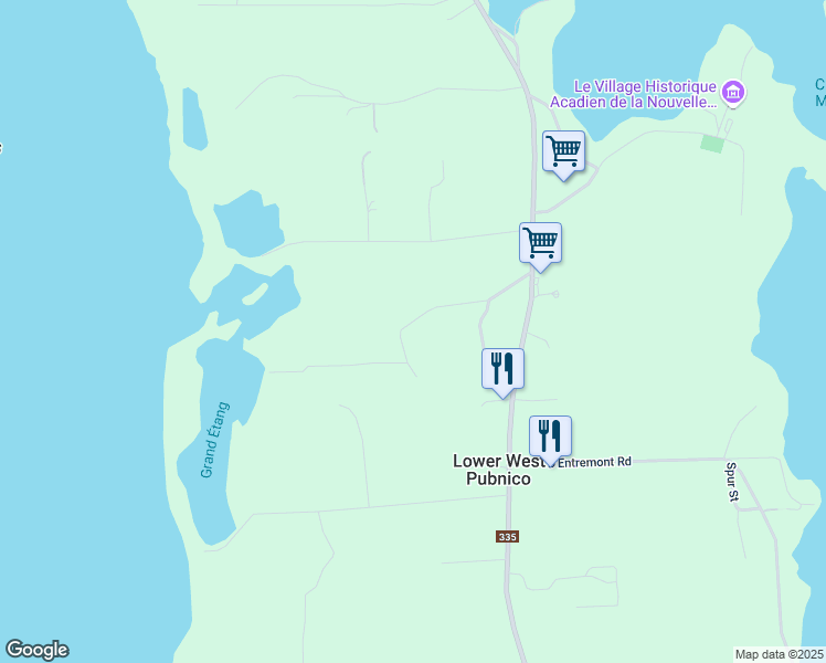 map of restaurants, bars, coffee shops, grocery stores, and more near Louis B. Road in Middle West Pubnico