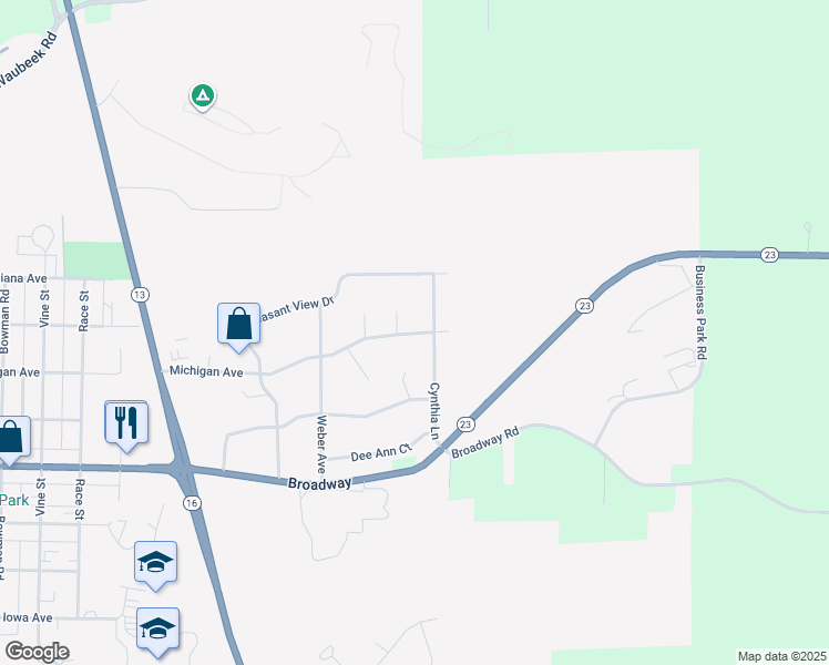 map of restaurants, bars, coffee shops, grocery stores, and more near 1016 Cynthia Lane in Wisconsin Dells