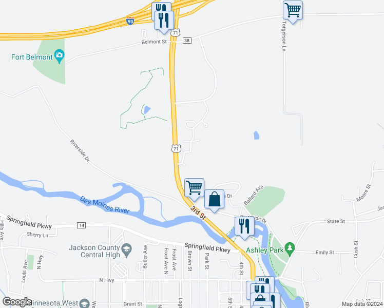 map of restaurants, bars, coffee shops, grocery stores, and more near in Jackson