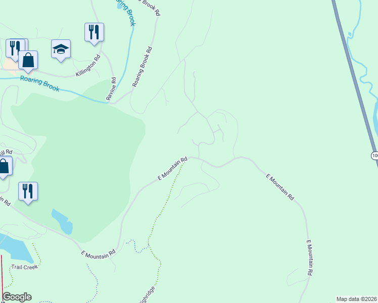 map of restaurants, bars, coffee shops, grocery stores, and more near 57 High Ridge Road in Killington