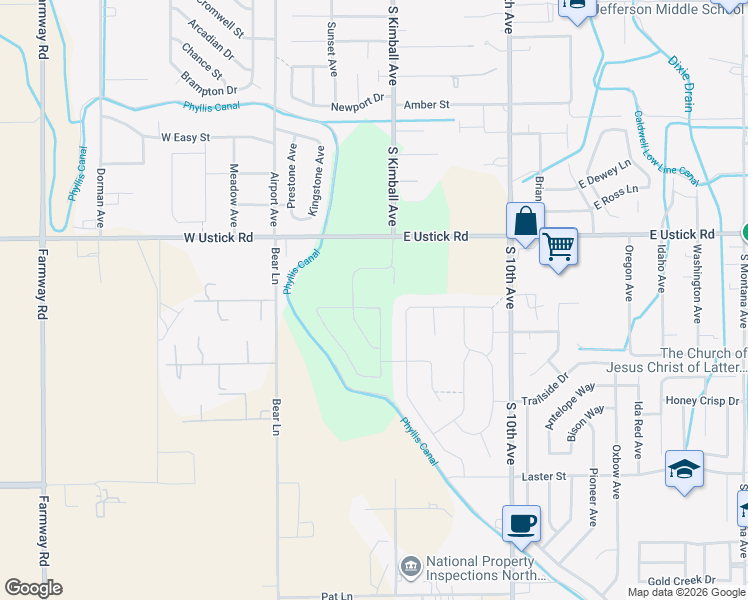 map of restaurants, bars, coffee shops, grocery stores, and more near 113 Appalachian Street in Caldwell