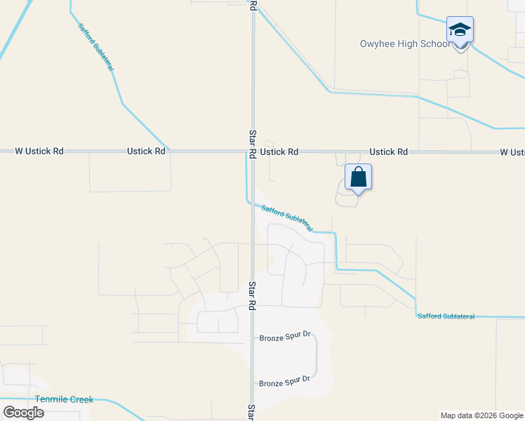 map of restaurants, bars, coffee shops, grocery stores, and more near 17822 Star Road in Nampa