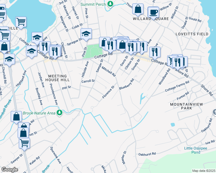 map of restaurants, bars, coffee shops, grocery stores, and more near 44 Sterling Avenue in South Portland