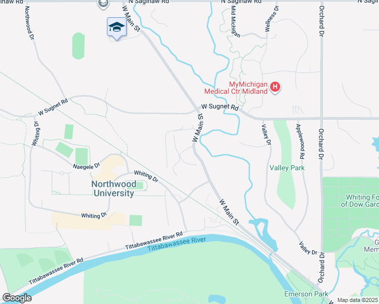 map of restaurants, bars, coffee shops, grocery stores, and more near 3301 Pine Grove Drive in Midland