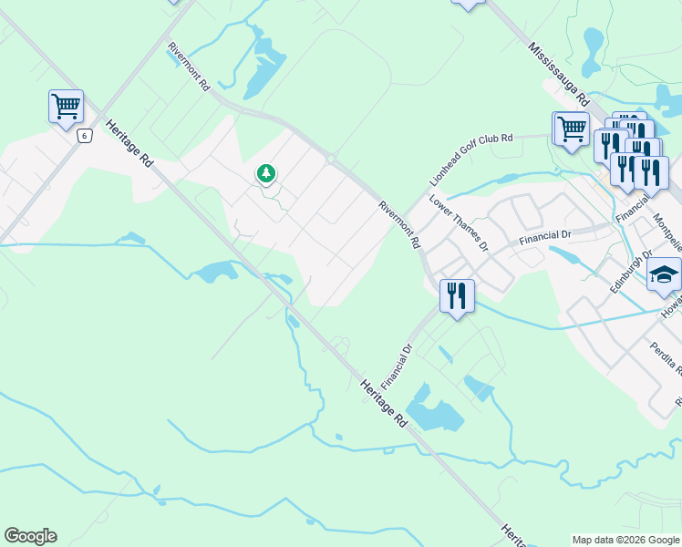 map of restaurants, bars, coffee shops, grocery stores, and more near 81 Lionhead Golf Club Road in Brampton
