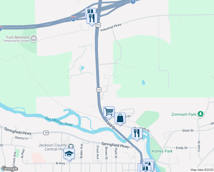 map of restaurants, bars, coffee shops, grocery stores, and more near 1000 Homedale Drive in Jackson