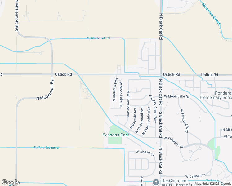 map of restaurants, bars, coffee shops, grocery stores, and more near 2992 North Christian Way in Meridian