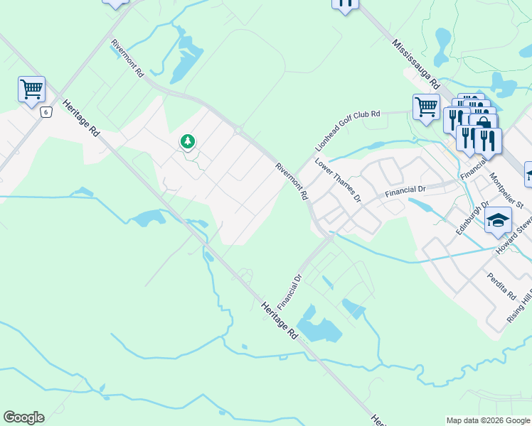 map of restaurants, bars, coffee shops, grocery stores, and more near 81 Lionhead Golf Club Road in Brampton