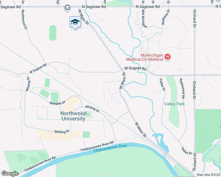 map of restaurants, bars, coffee shops, grocery stores, and more near 3800 Wrenwood Court in Midland