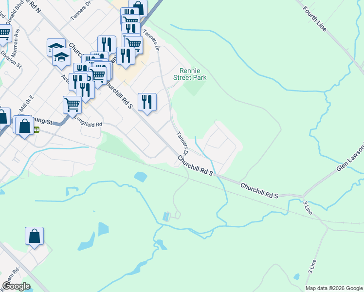 map of restaurants, bars, coffee shops, grocery stores, and more near 184 Tanners Drive in Acton