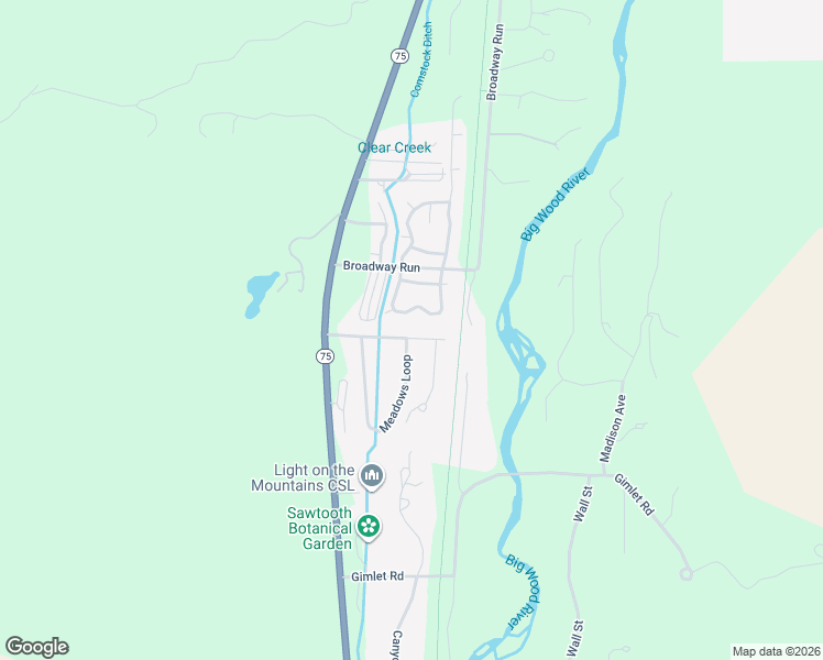 map of restaurants, bars, coffee shops, grocery stores, and more near 47 Peregrine Drive in Hailey