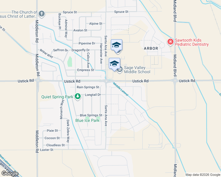 map of restaurants, bars, coffee shops, grocery stores, and more near 17951 Sunset Ridge Avenue in Nampa