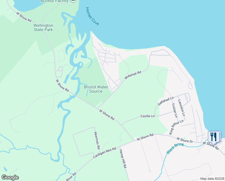 map of restaurants, bars, coffee shops, grocery stores, and more near 380 Wulamat Road in Bristol