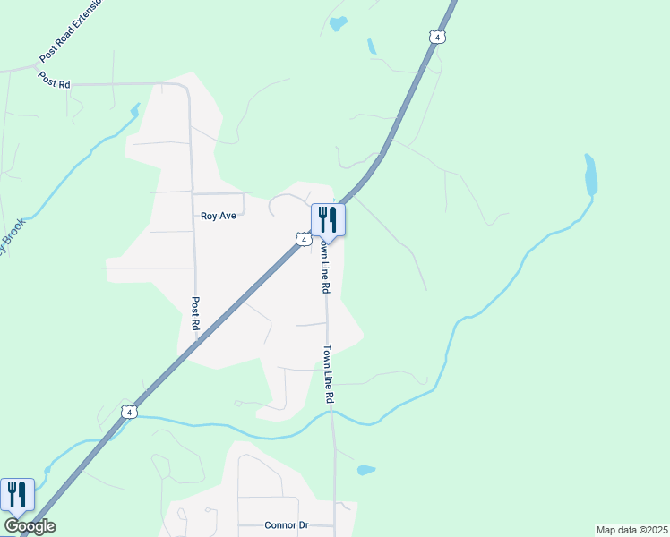 map of restaurants, bars, coffee shops, grocery stores, and more near 7 Town Line Road in Mendon