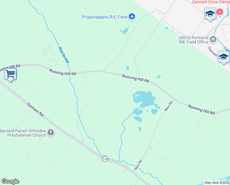 map of restaurants, bars, coffee shops, grocery stores, and more near 75 Running Hill Road in Scarborough