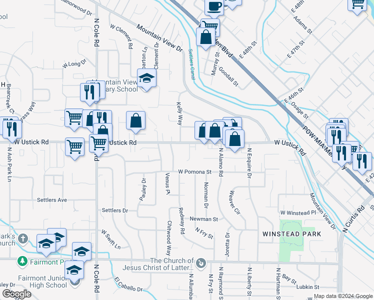 map of restaurants, bars, coffee shops, grocery stores, and more near 3111 Ustick Circle in Boise