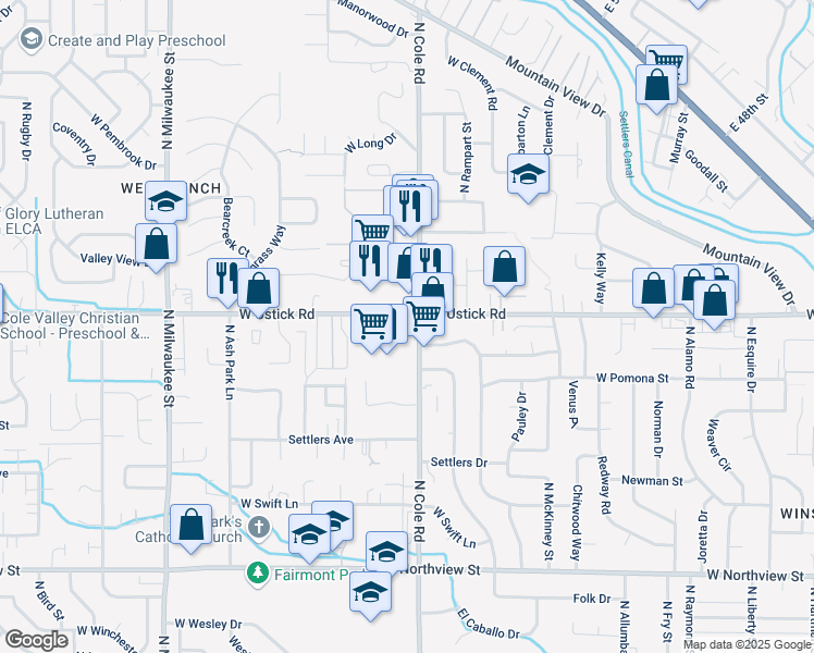 map of restaurants, bars, coffee shops, grocery stores, and more near in Boise