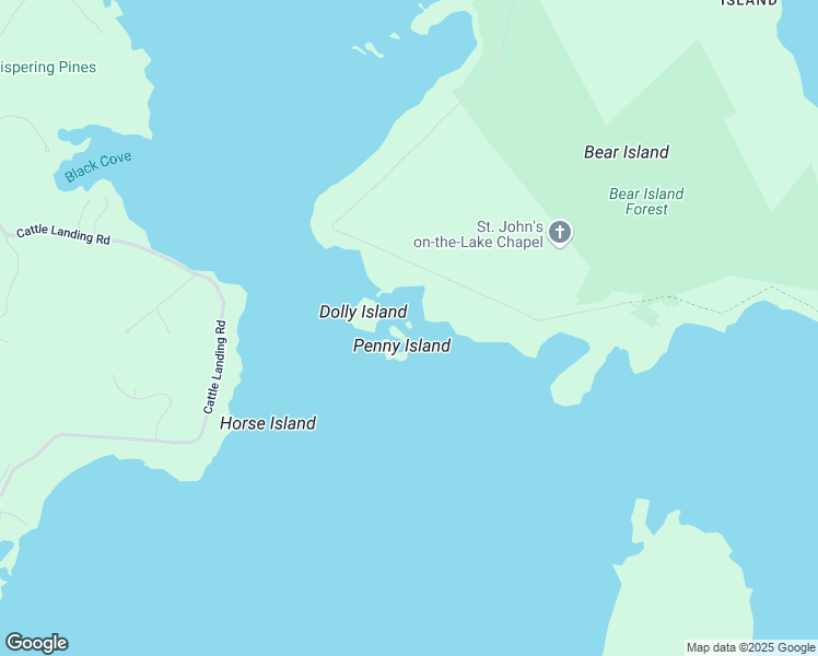 map of restaurants, bars, coffee shops, grocery stores, and more near 6 Penny Island in Meredith