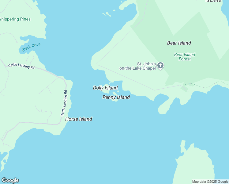 map of restaurants, bars, coffee shops, grocery stores, and more near 6 Penny Island in Meredith