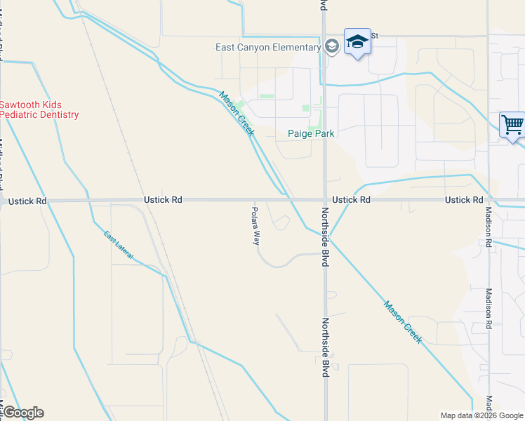 map of restaurants, bars, coffee shops, grocery stores, and more near 17982 Polara Way in Nampa