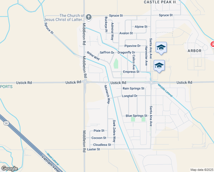 map of restaurants, bars, coffee shops, grocery stores, and more near 17978 Monarch Way in Nampa