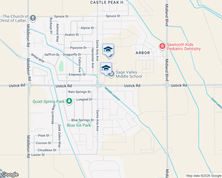 map of restaurants, bars, coffee shops, grocery stores, and more near 10398 Scout Ridge Street in Nampa