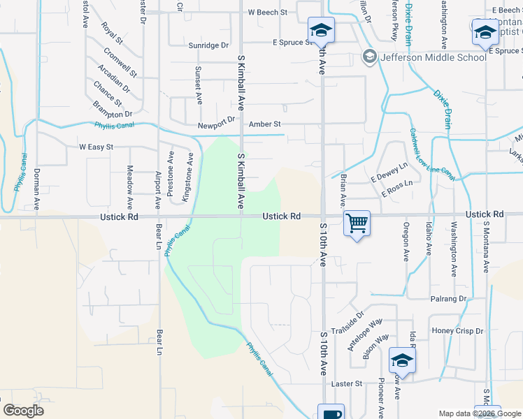 map of restaurants, bars, coffee shops, grocery stores, and more near 205 East Ustick Road in Caldwell