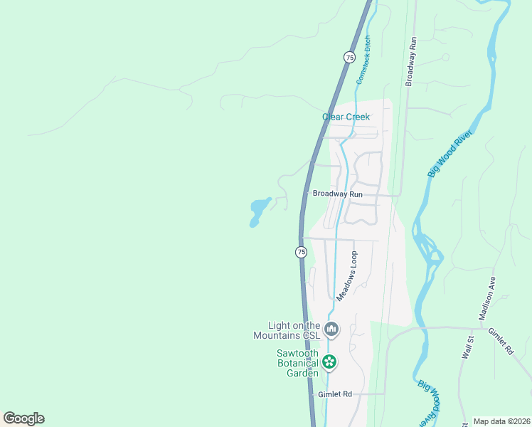map of restaurants, bars, coffee shops, grocery stores, and more near State Highway 75 in Ketchum