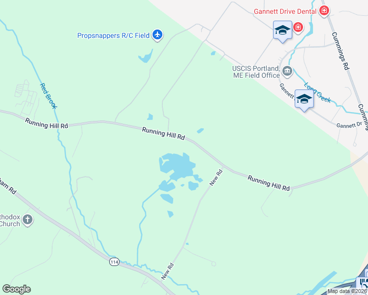 map of restaurants, bars, coffee shops, grocery stores, and more near 85 Running Hill Road in Scarborough