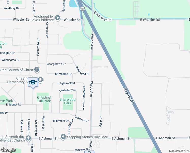 map of restaurants, bars, coffee shops, grocery stores, and more near 4004 Waldo Avenue in Midland