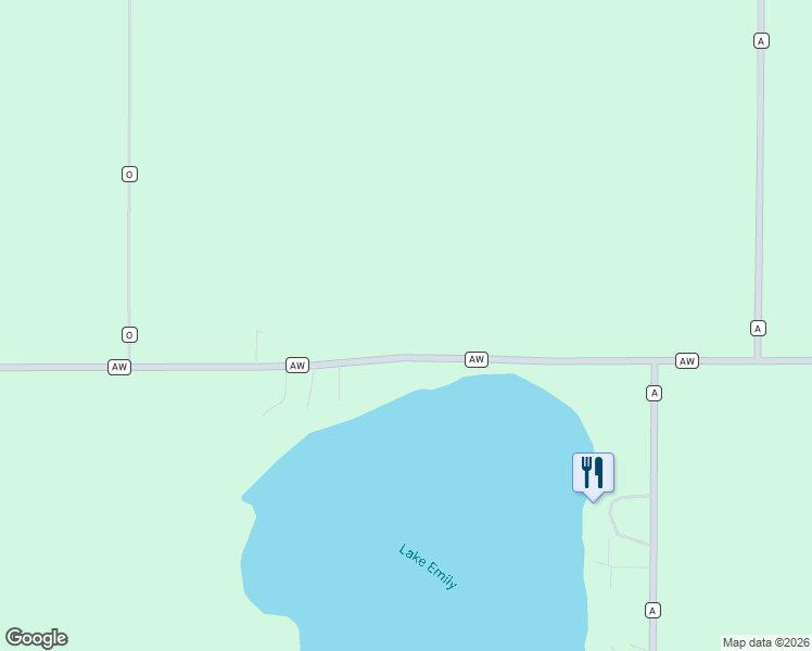 map of restaurants, bars, coffee shops, grocery stores, and more near 1784 County Road AW in Randolph