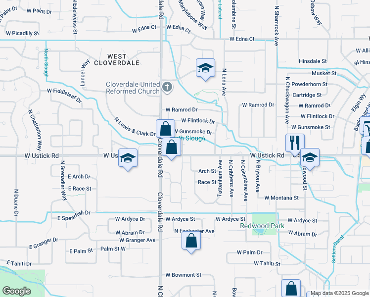 map of restaurants, bars, coffee shops, grocery stores, and more near 12061 West Gunsmoke Drive in Boise