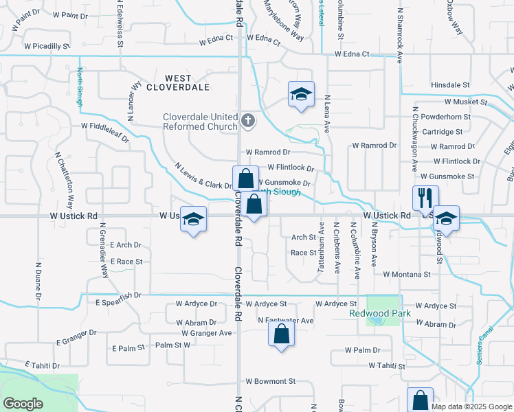 map of restaurants, bars, coffee shops, grocery stores, and more near 12133 West Gunsmoke Drive in Boise