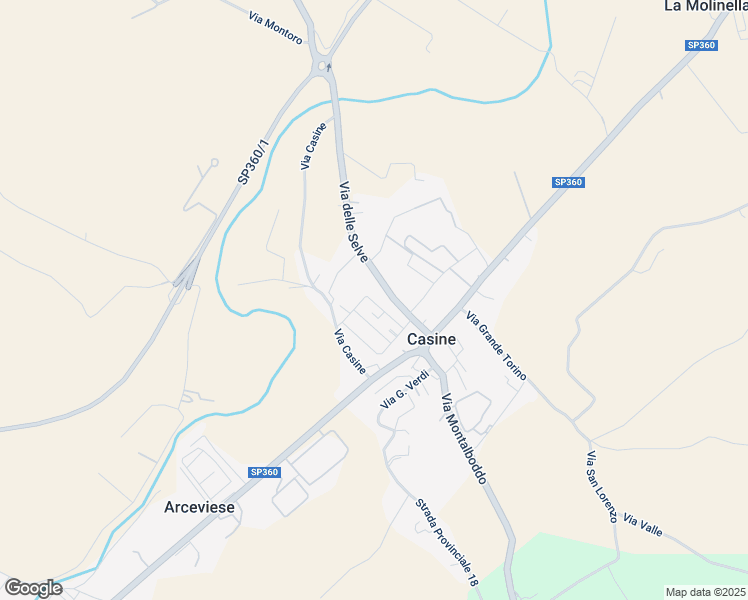 map of restaurants, bars, coffee shops, grocery stores, and more near 21 Via delle Selve in Casine