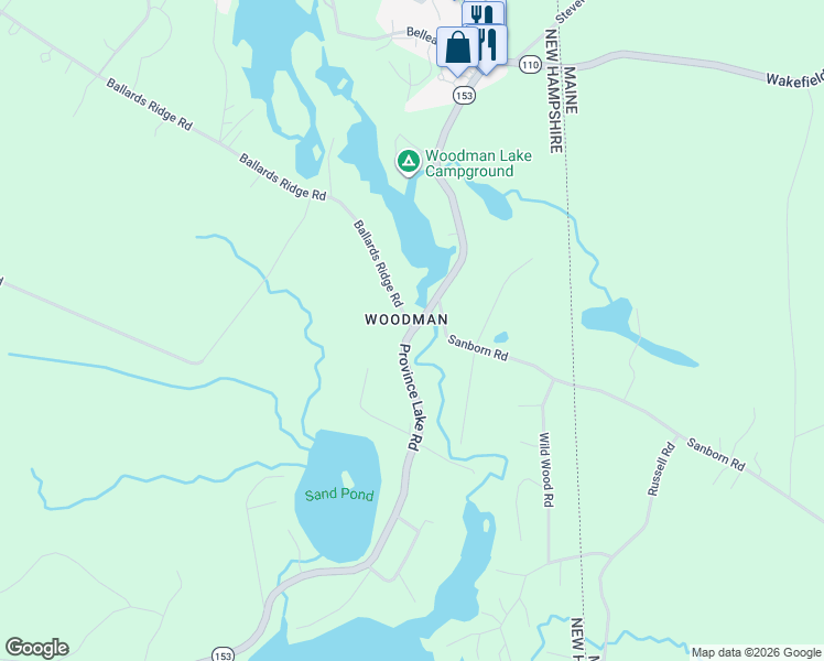 map of restaurants, bars, coffee shops, grocery stores, and more near 2980 Province Lake Road in Wakefield