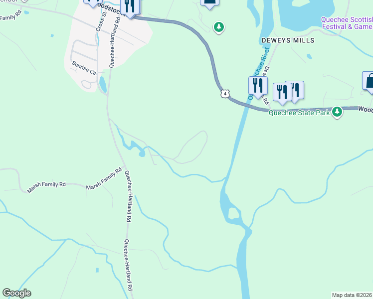 map of restaurants, bars, coffee shops, grocery stores, and more near 735 Meadowland Farms Road in Hartford
