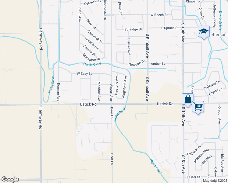 map of restaurants, bars, coffee shops, grocery stores, and more near 3914 Preston Avenue in Caldwell