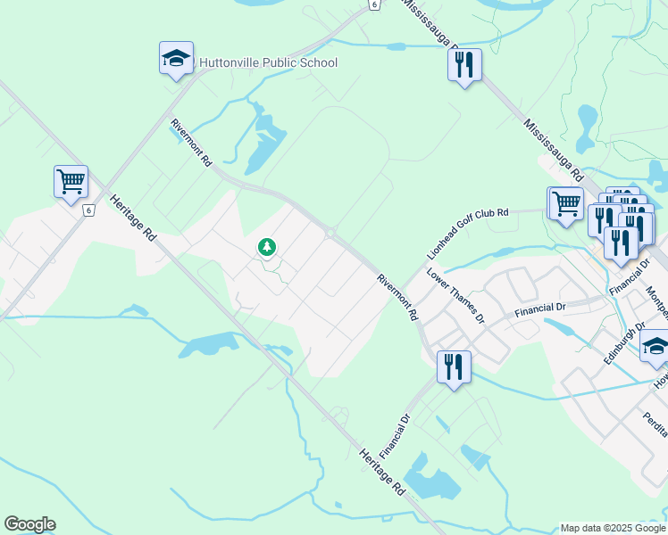map of restaurants, bars, coffee shops, grocery stores, and more near 4 Ferdinand Drive in Brampton