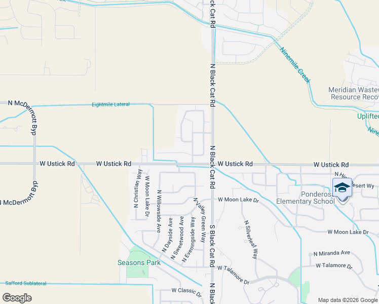 map of restaurants, bars, coffee shops, grocery stores, and more near 3319 North Elmstone Avenue in Meridian