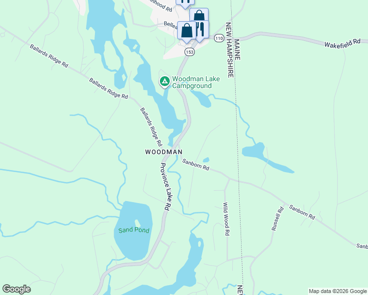 map of restaurants, bars, coffee shops, grocery stores, and more near 2980 Province Lake Road in Wakefield