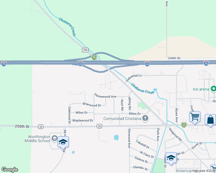 map of restaurants, bars, coffee shops, grocery stores, and more near 857 Lucy Drive in Worthington