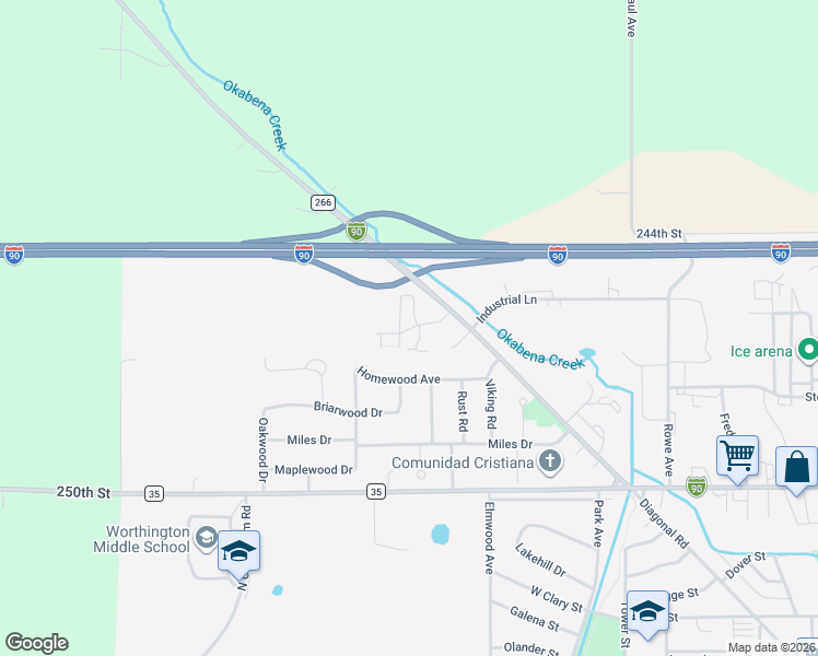 map of restaurants, bars, coffee shops, grocery stores, and more near 857 Lucy Drive in Worthington