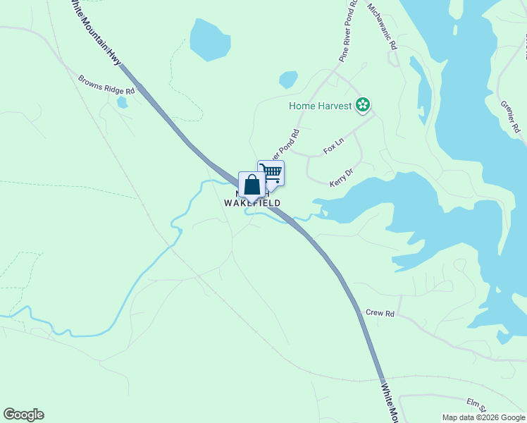 map of restaurants, bars, coffee shops, grocery stores, and more near White Mountain Highway in Wakefield