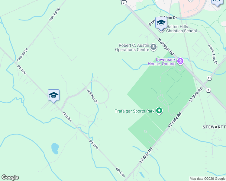 map of restaurants, bars, coffee shops, grocery stores, and more near 50 Autumn Circle in Limehouse