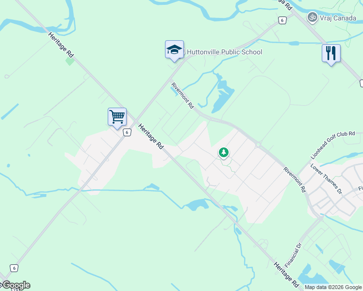 map of restaurants, bars, coffee shops, grocery stores, and more near 24 Bermondsey Way in Brampton